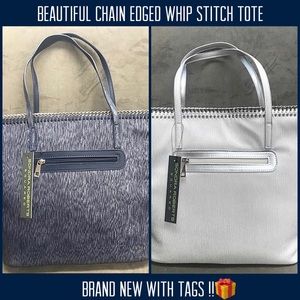Gorgeous Chain Edged Whip Stitch Tote,Boutique
